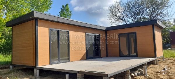 42m2 -L ŞEKLİNDE 3 ODA BETOPAN KAPLAMA -1 GÜNDE MONTAJ- TAKSİTLİ