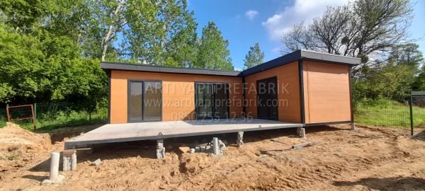 42m2 -L ŞEKLİNDE 3 ODA BETOPAN KAPLAMA -1 GÜNDE MONTAJ- TAKSİTLİ