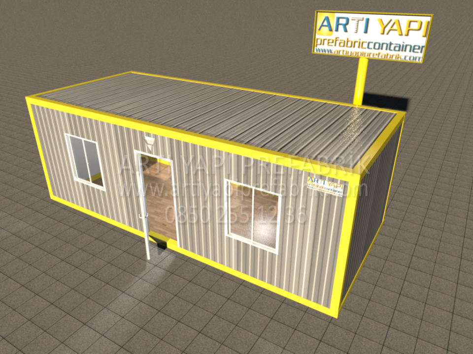 ART112 300x700 21m2 TEK ODALI SANDVİÇ PANEL KONTEYNER