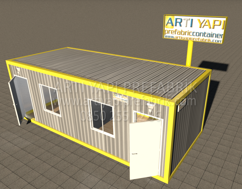 ART114 300X700 21m2 İKİ ODALI SANDVİÇ PANEL KONTEYNER