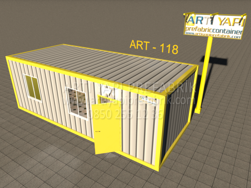 ART118 300x700 21m2 TEK ODALI SANDVİÇ PANEL KONTEYNER