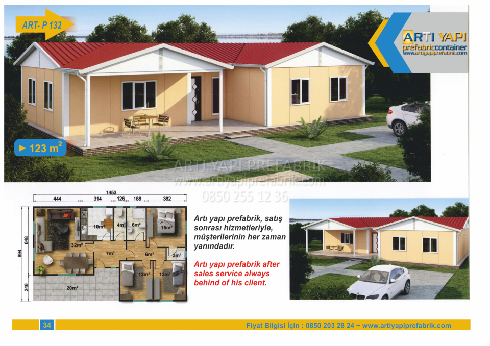 123m2 PREFABRİK EV MODEL NO : ARTP132